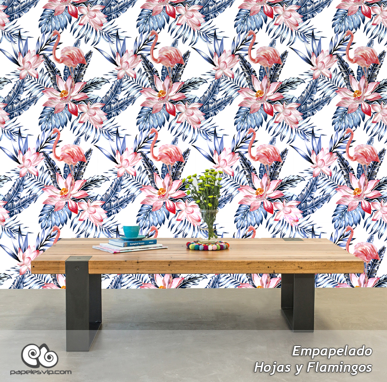 empapelado flamingos